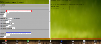 Audio Hardware für Gate 1 im PiCQ einstellen (Von rechter Seite kopiert = Richtig)
