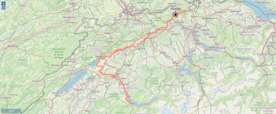 Route der gesamten E-Bike-Tour vom 7. - 11. Juni 2023