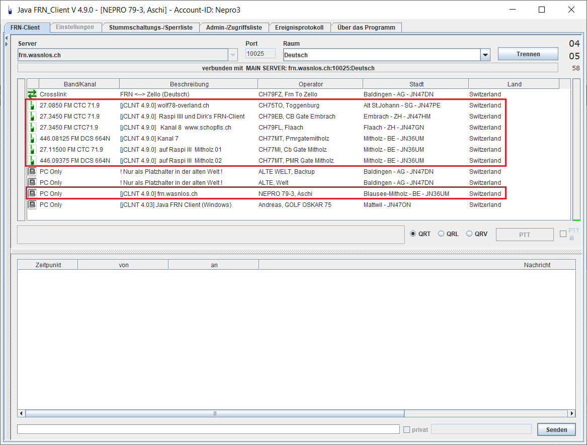 Rot umrandet die Gateway's die ich am 19.07.2022 in der Nacht geupdatet habe