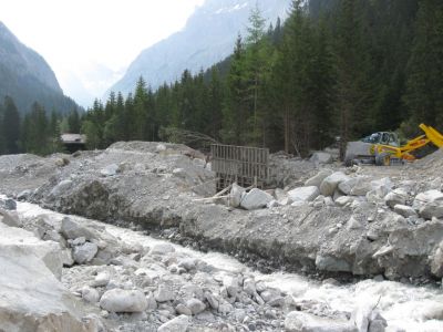 Fundament für definitive Alpsteg-Brücke