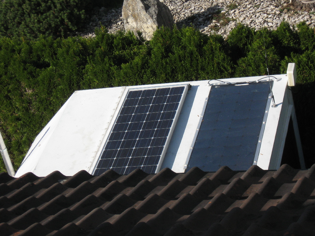 Fotovoltaikpanel's auf dem Funkanhängerdach