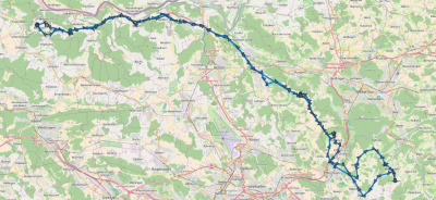 Zurückgelegte Route Baldingen <-> Theilingen